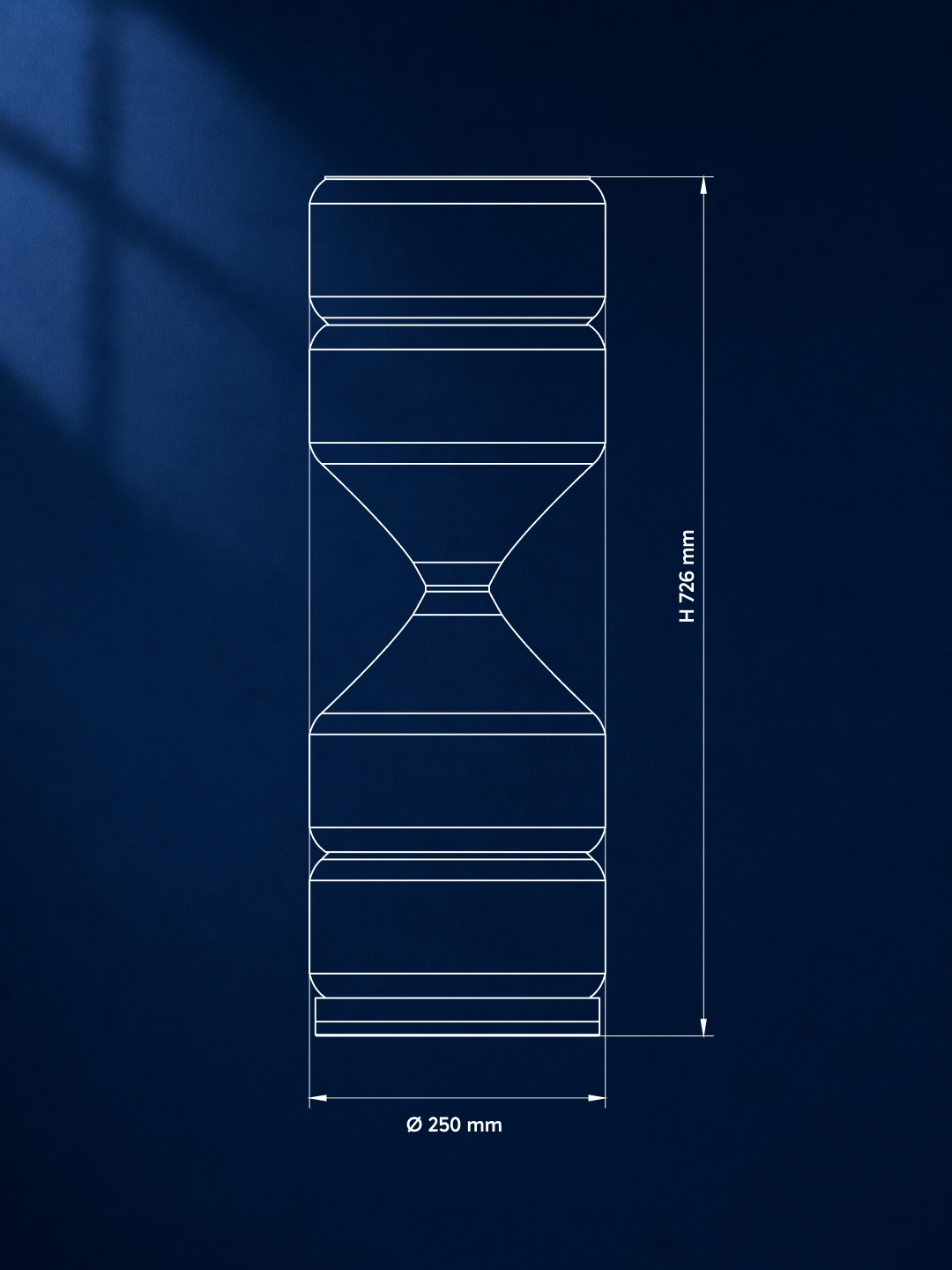 Plan technique Chronos — double sablier