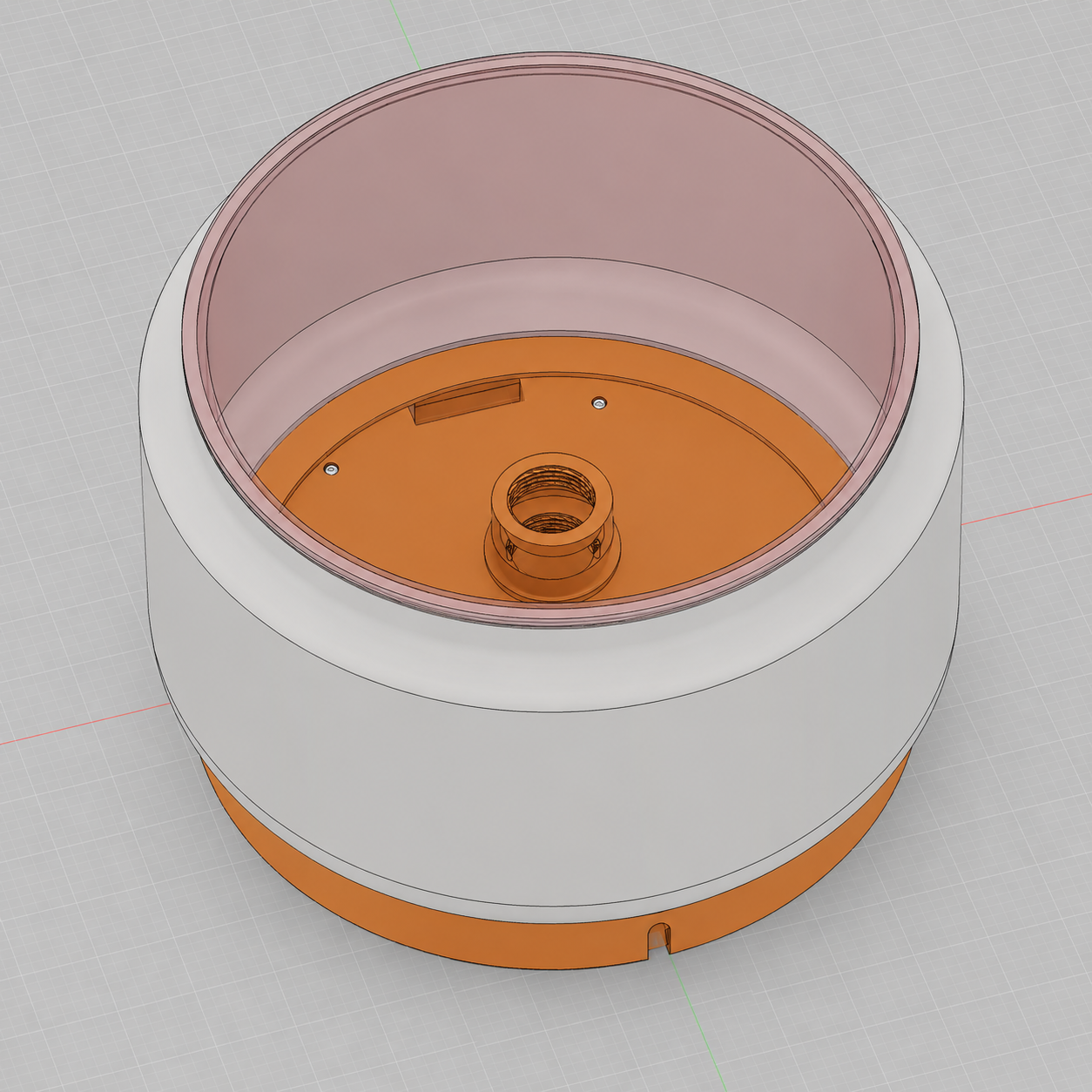 Modèle 3D Diane — coupe intérieure et fixation